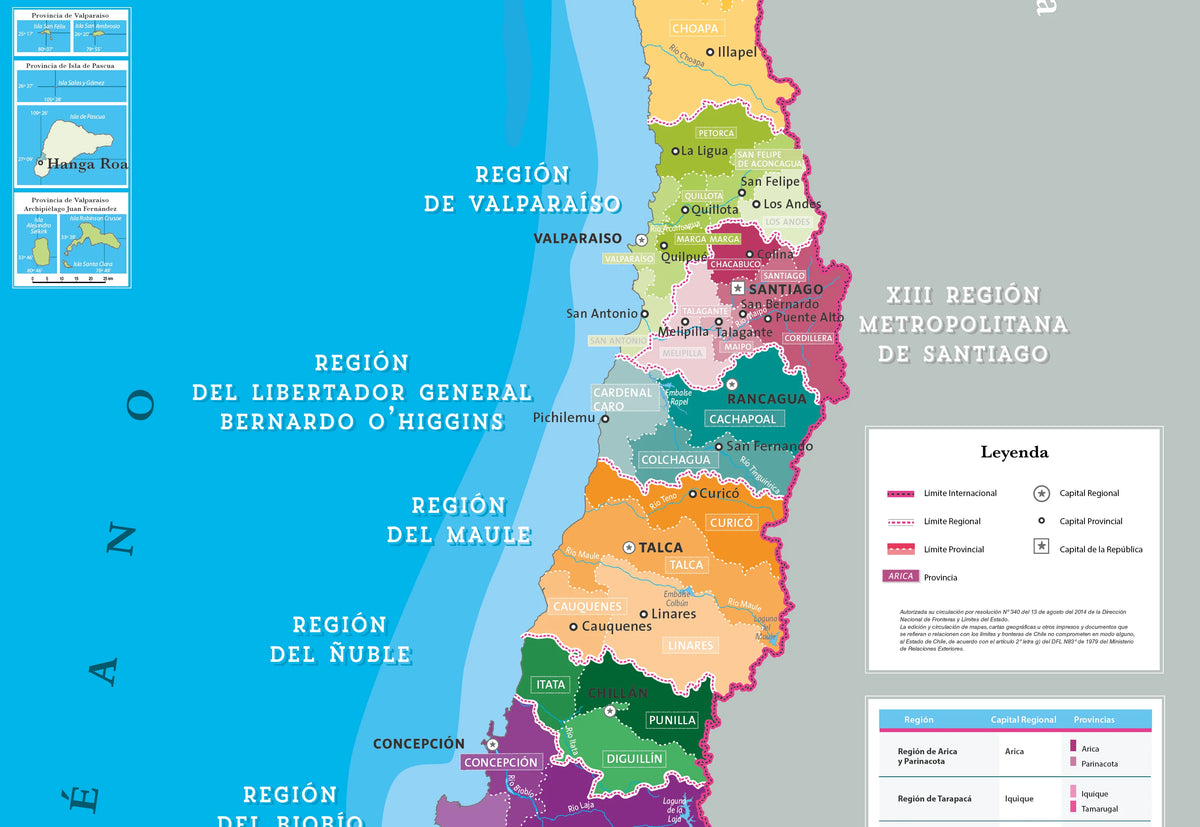 Mapa de Chile Político