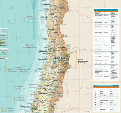 Mapa de Chile Físico y Político